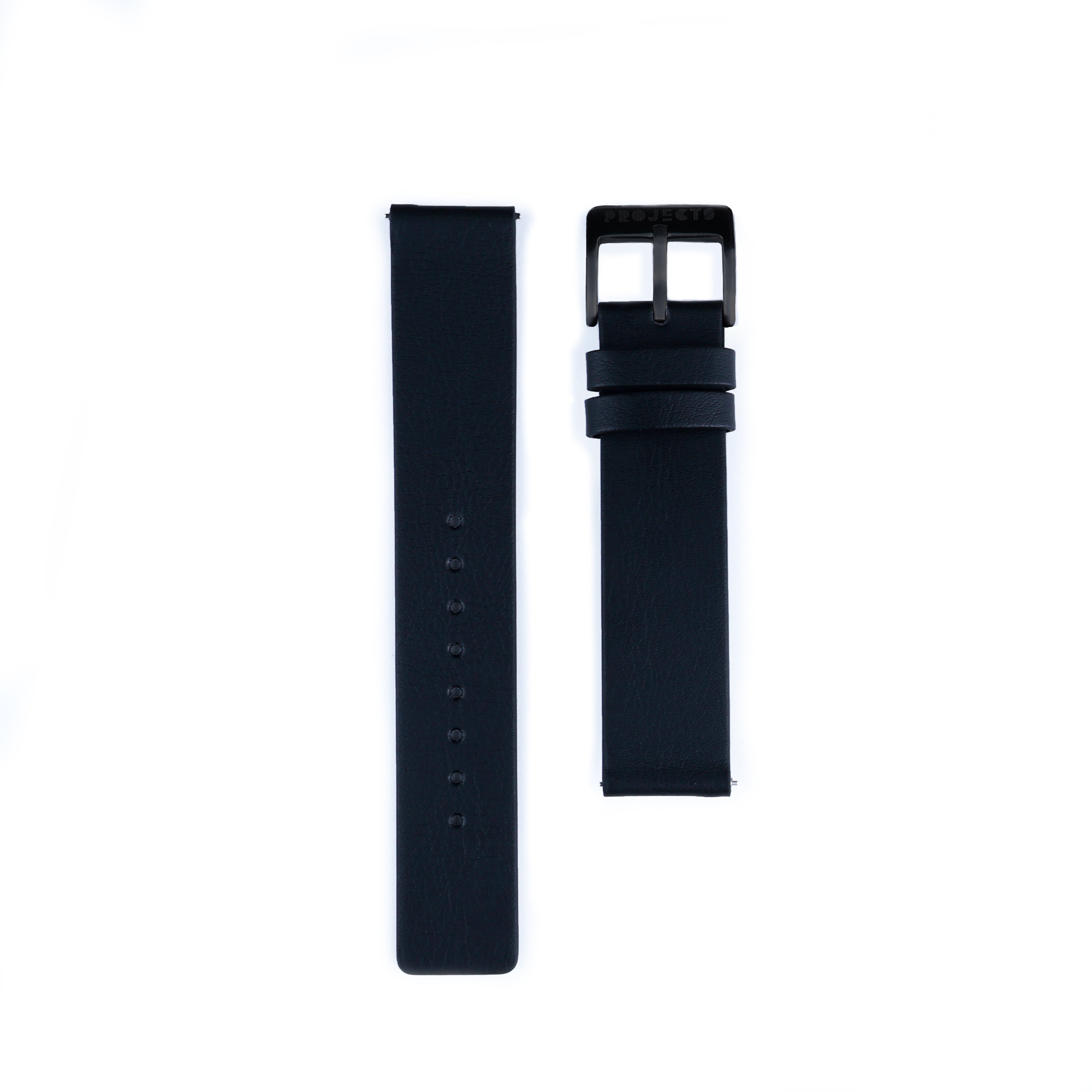 22mm Black Silicon Watch Strap | Black Buckle | Invella