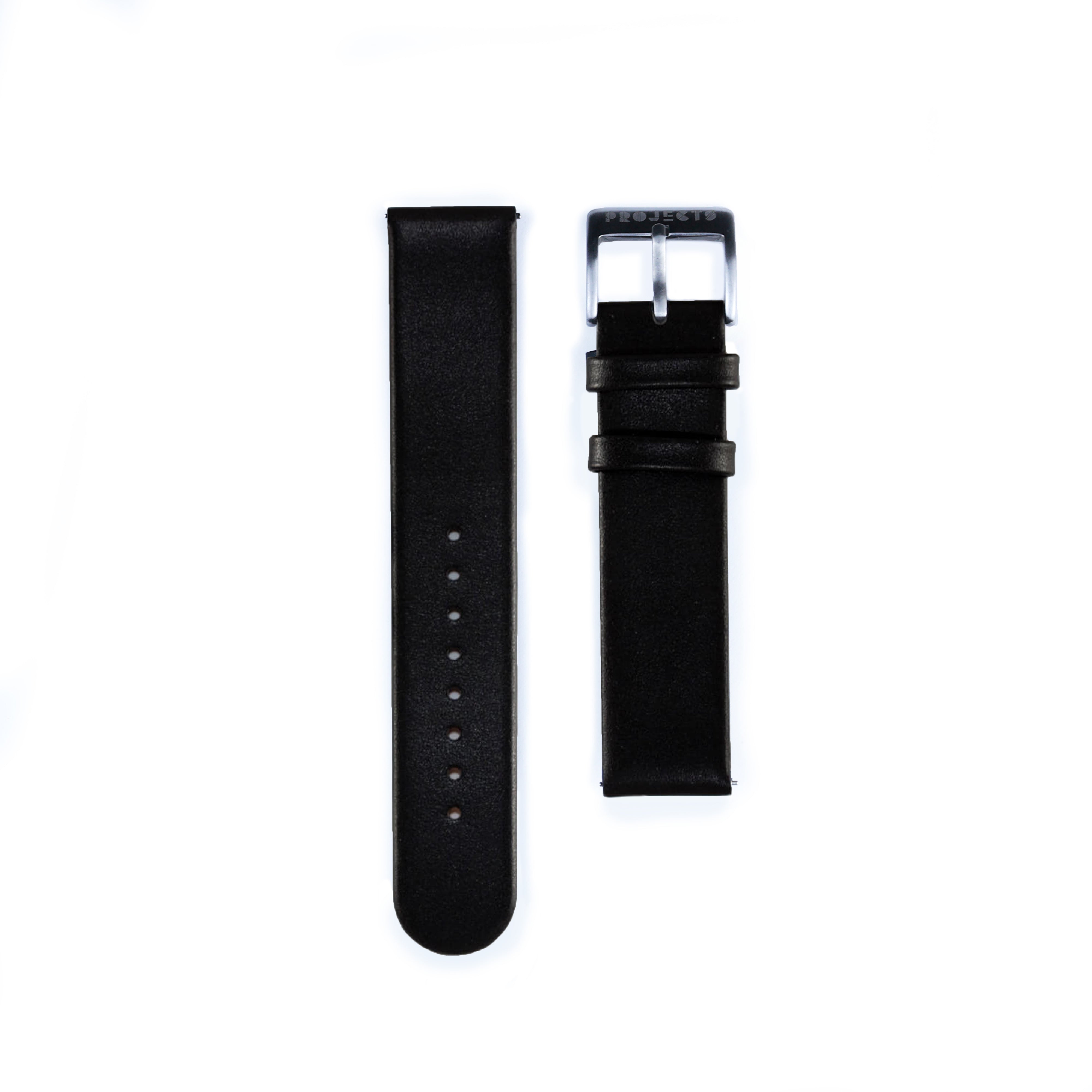 Black Leather | Steel Buckle | 20mm - Projects Watches