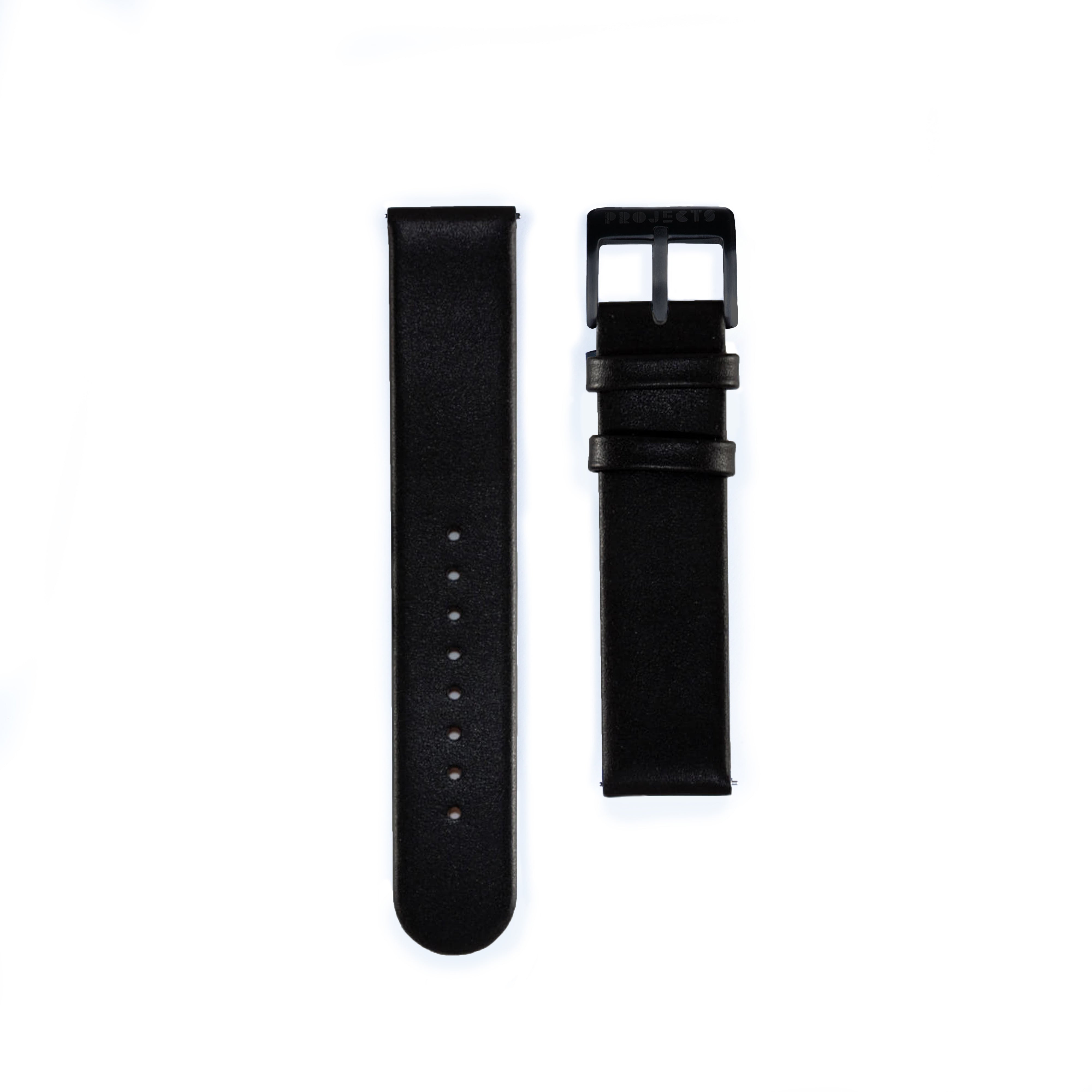 Black Leather | Black Buckle | 20mm - Projects Watches